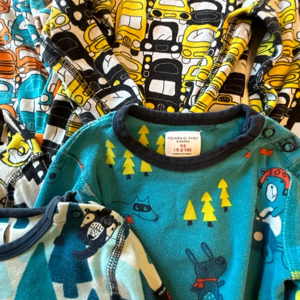 Polarn O. Pyret long sleeve tees, BUNDLE OF 5 SHIRTS!, size 92, 1.5-2 years